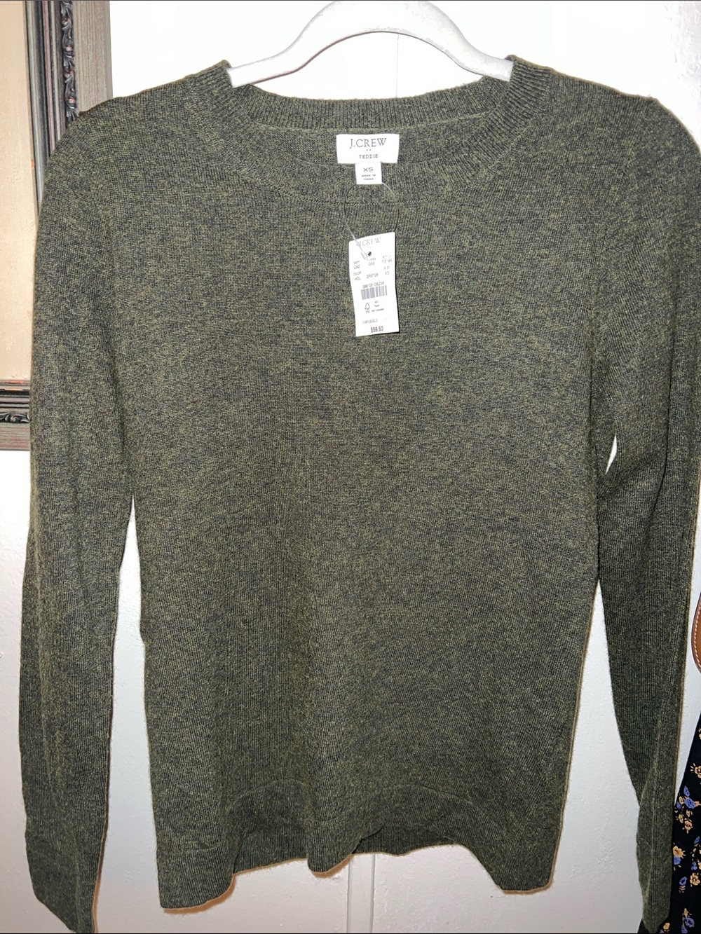 J. Crew Women’s Crewneck Sweater in Olive. So versatile.